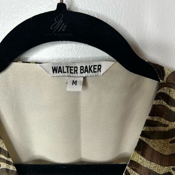 Walter Baker Brani Puff Sleeve Zebra Mini Wrap Dress Size M Retro Y2K Designer - Picture 7 of 11